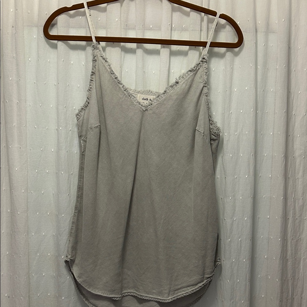 Cloth & Stone for Anthropologie Camisole Women’s S Light Gray Distressed Faded - Picture 2 of 13